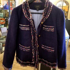 J Crew Tweed Blazer with Liberty Trim